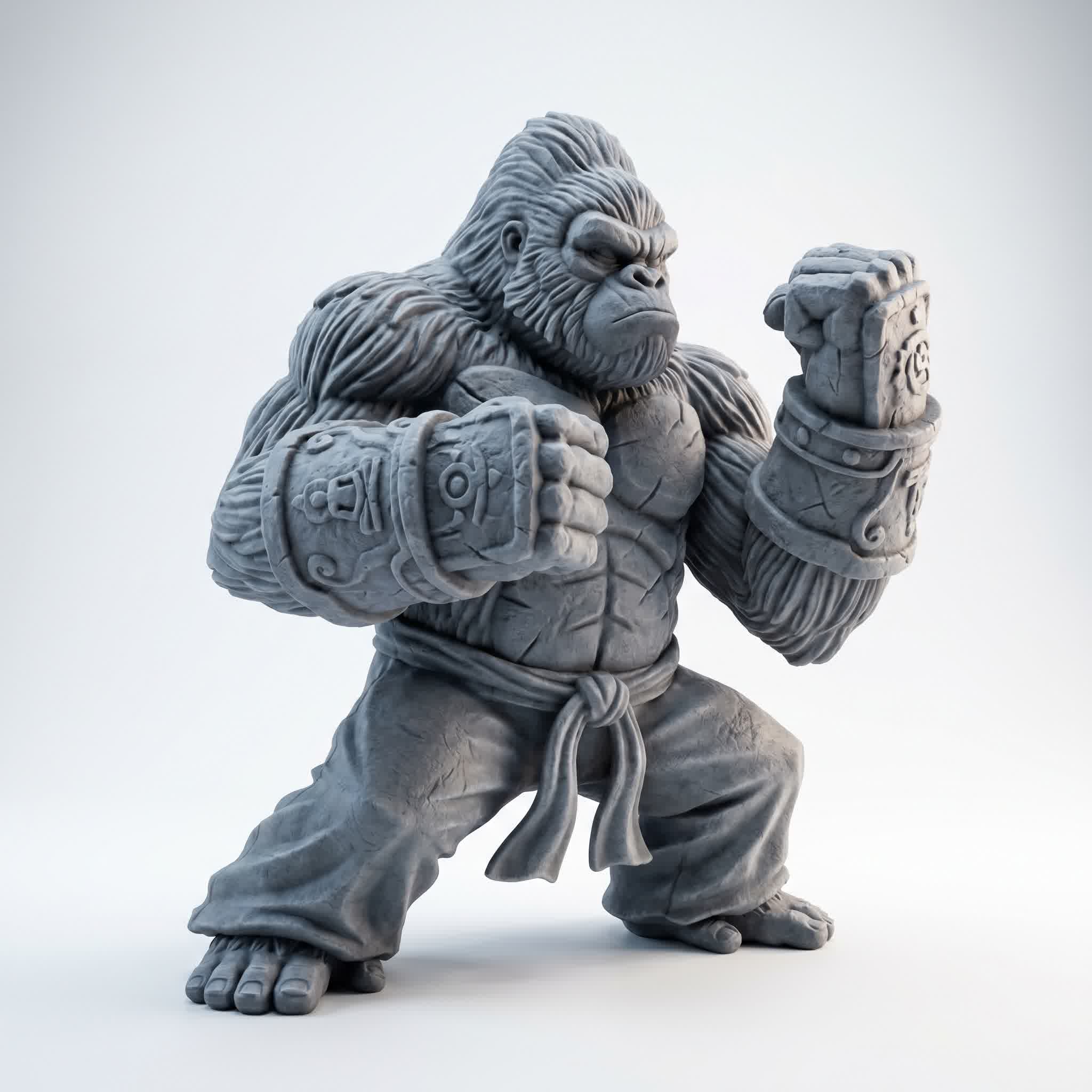 Massive gorilla kung fu model showing clean topology